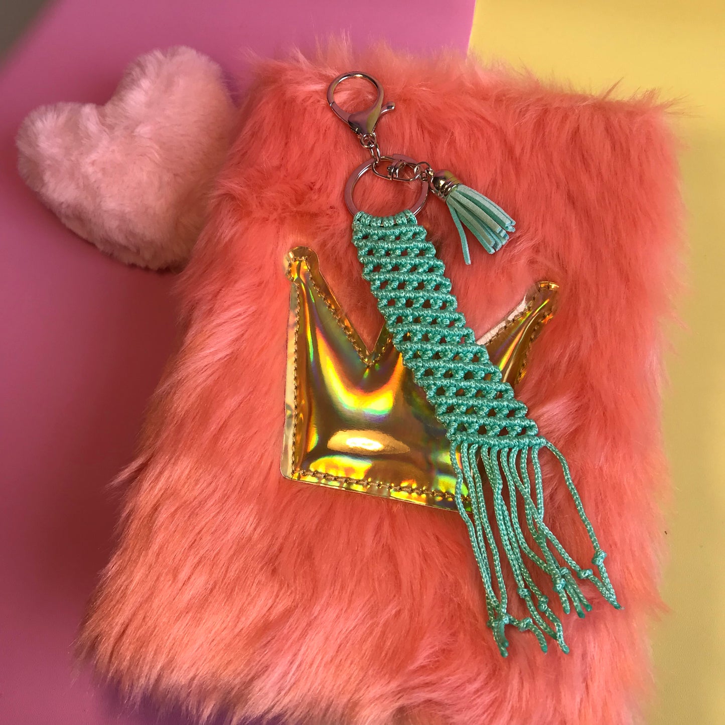 Cute Kawaii Blue Macrame Keychain