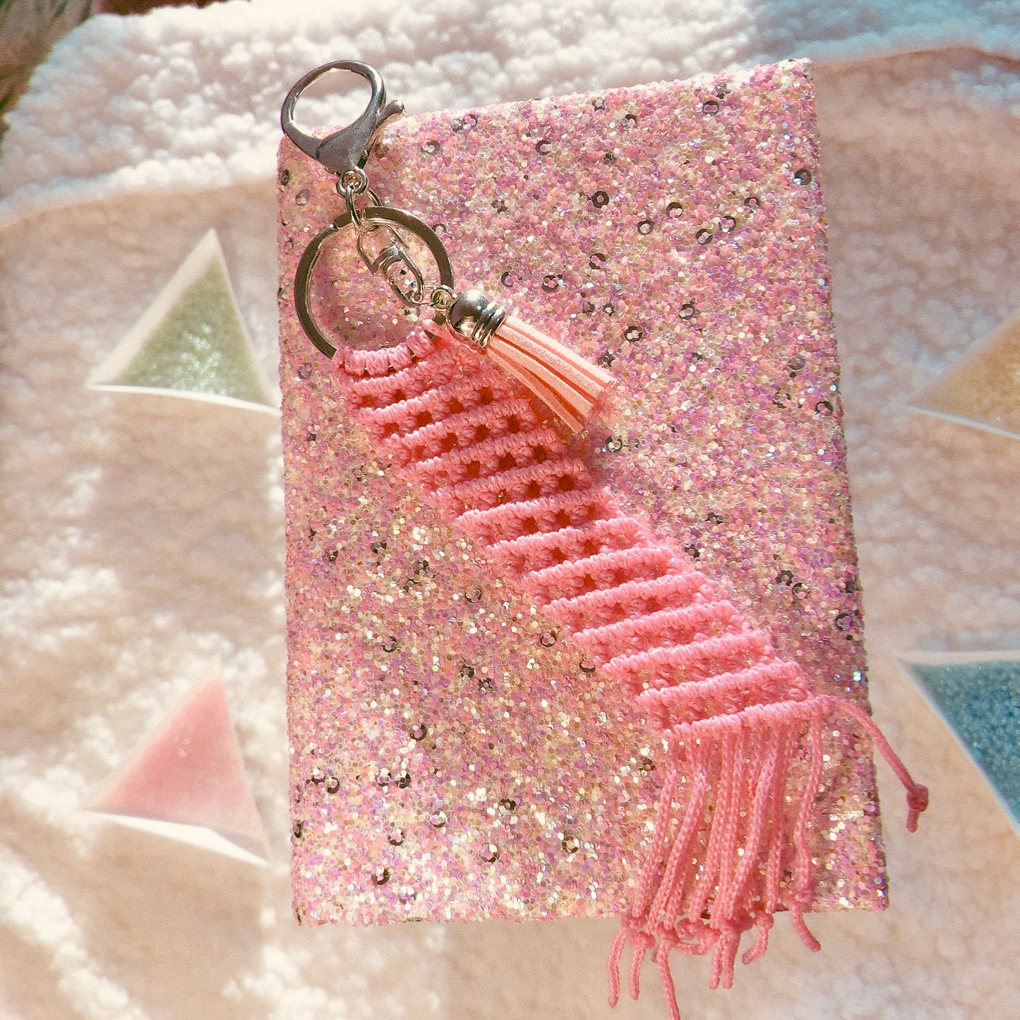 Cute Kawaii Pink Macrame Keychain