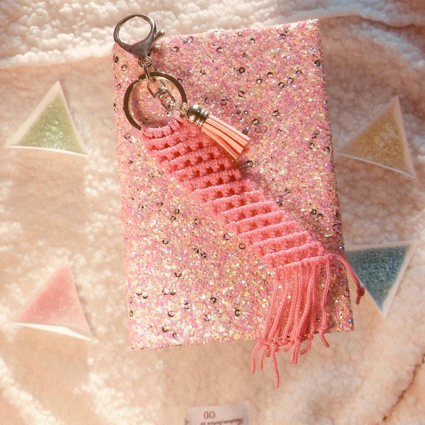 Cute Kawaii Pink Macrame Keychain