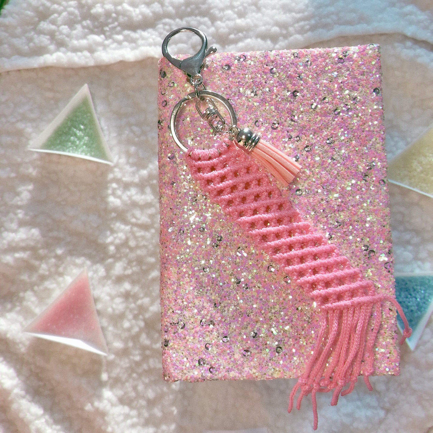 Cute Kawaii Pink Macrame Keychain