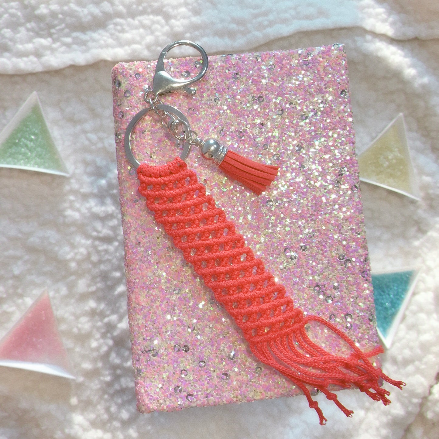 Cute Kawaii Red Macrame Keychain