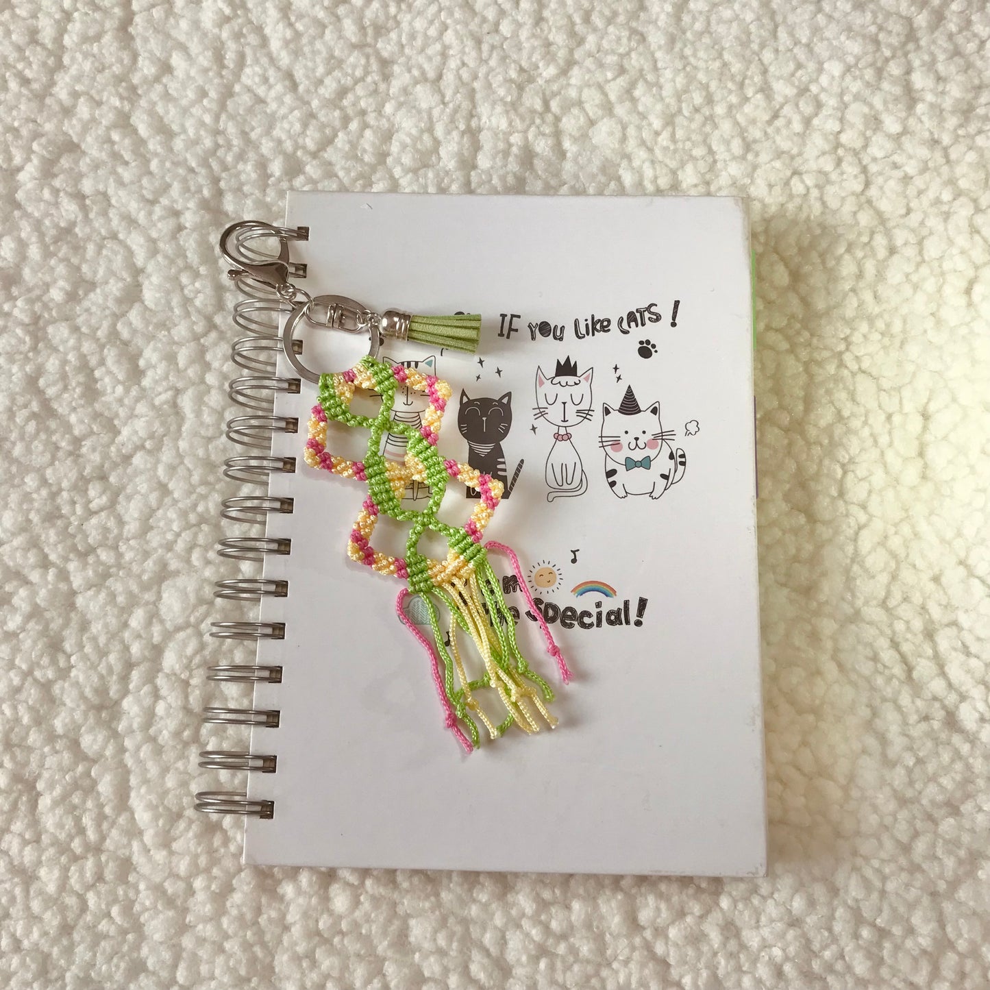 Cute Kawaii Colorful Macrame Keychain For Planners