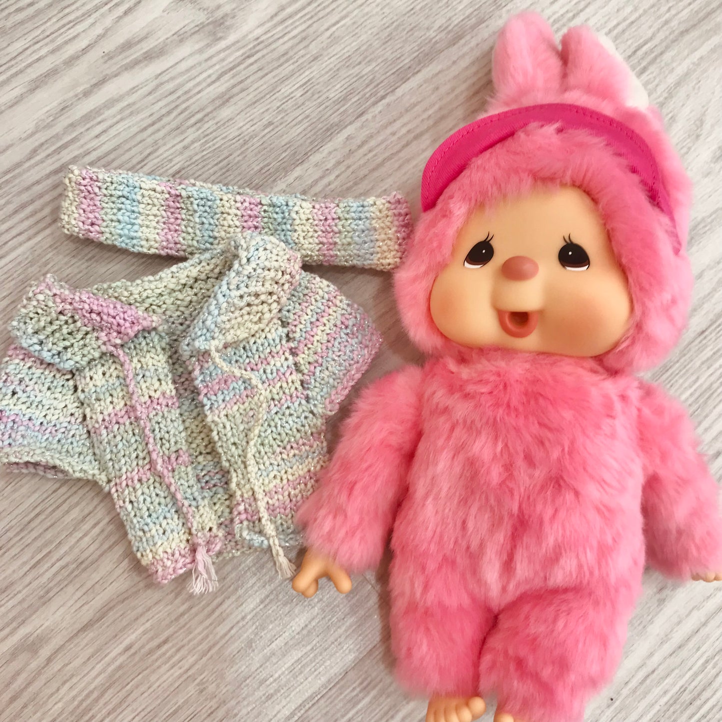 Hand-Knitted Cute Kawaii Cardigan and Headband Set for 30 cm Toys