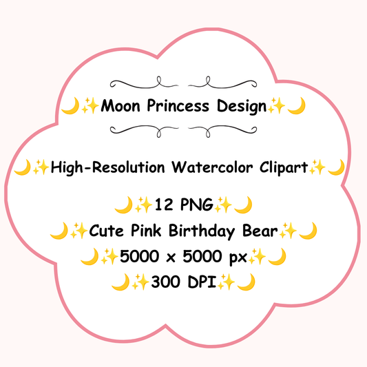 Cute Pink Birthday Bear PNG Clipart
