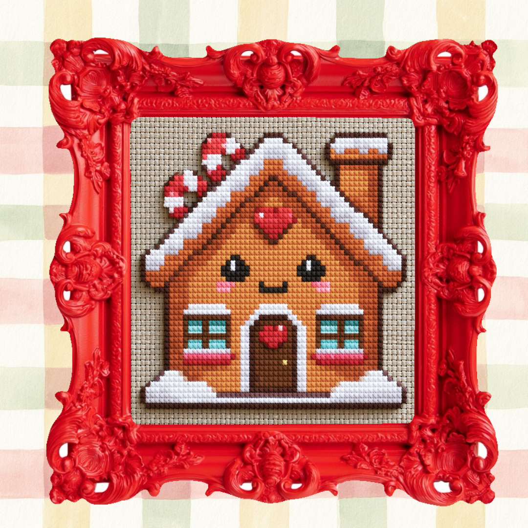 Christmas Gingerbread Hut Cross Stitch Pattern
