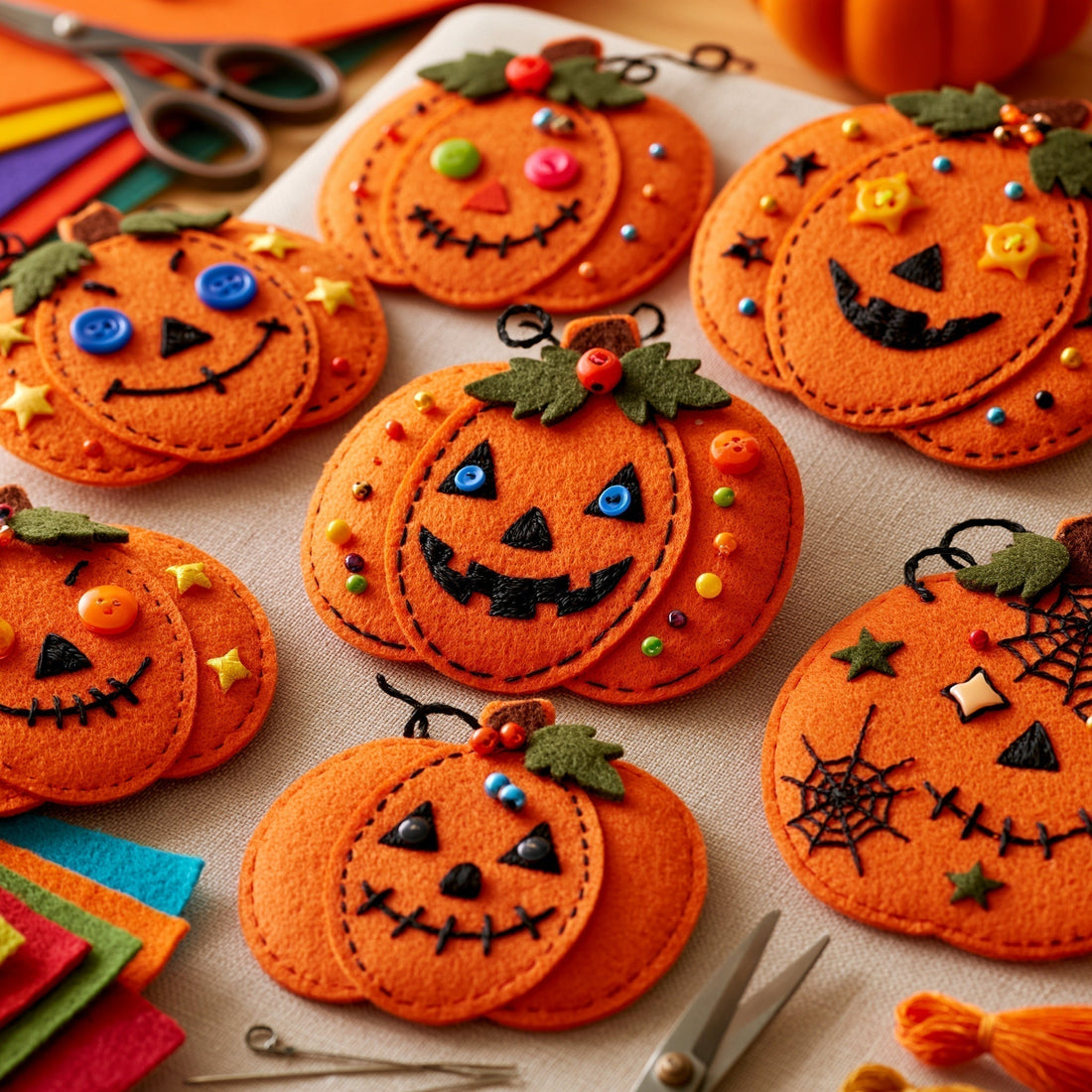 How to Make a Halloween Felt Pumpkin: Easy Flat Pumpkin DIY