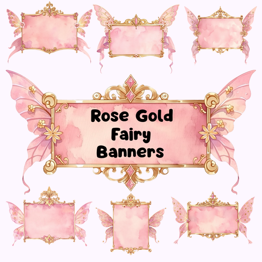 Rose Gold Fairy Banners