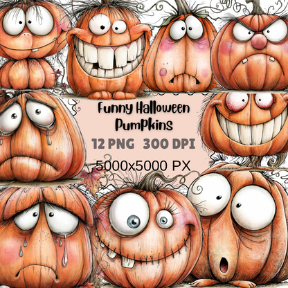 Funny Halloween Pumpkin Clipart