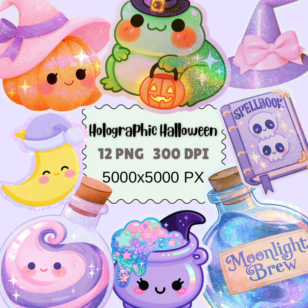 Holographic Halloween Clipart