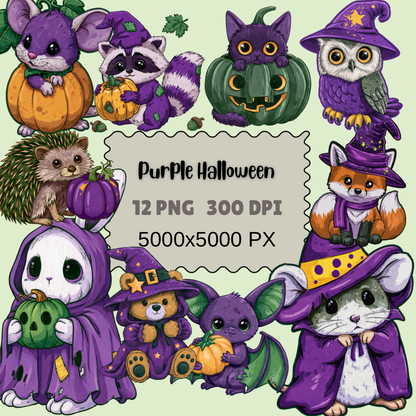 Purple Halloween Clipart