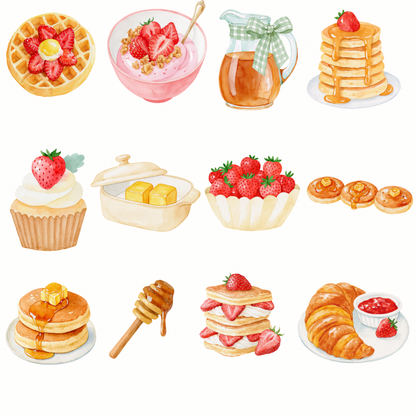 Watercolor Breakfast Clipart