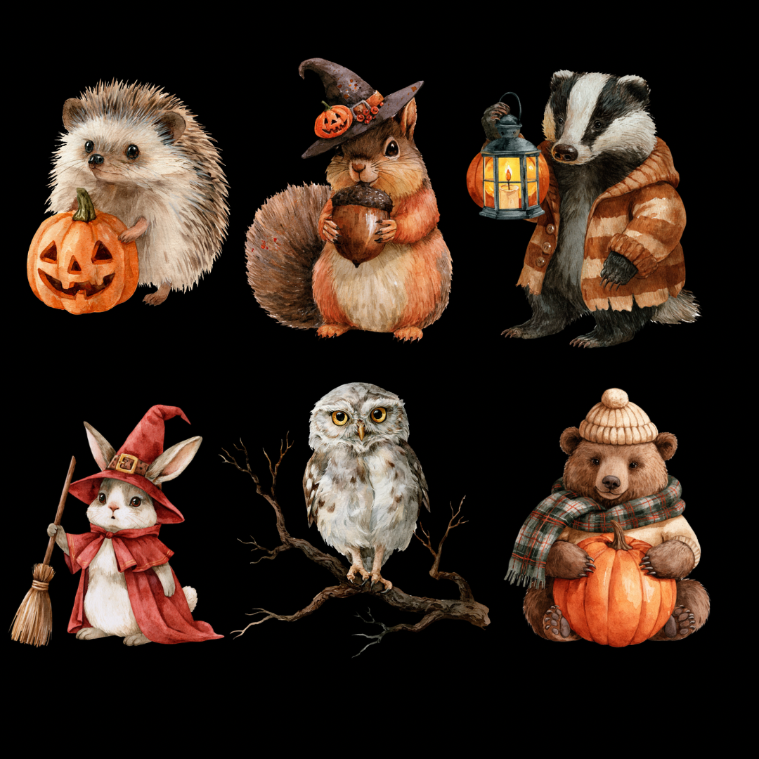 Halloween Woodland Animal Clipart