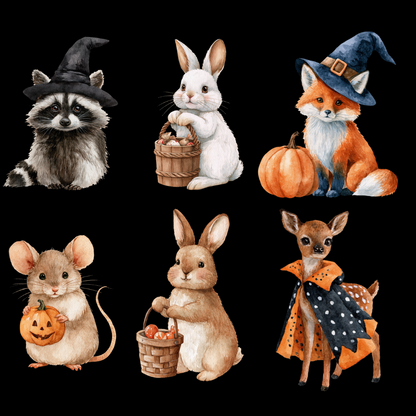 Halloween Woodland Animal Clipart