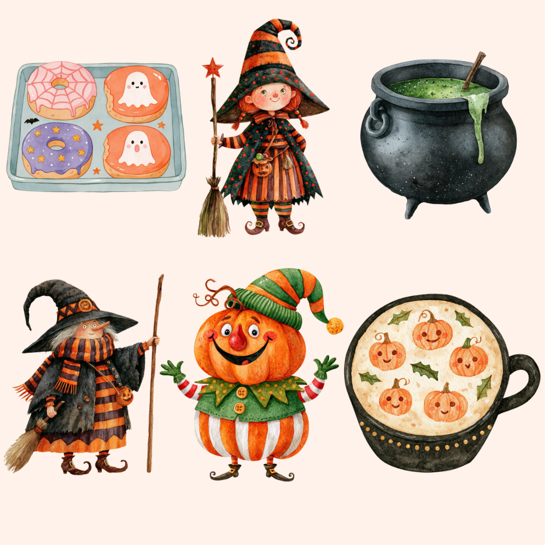 Watercolor Halloween Clipart