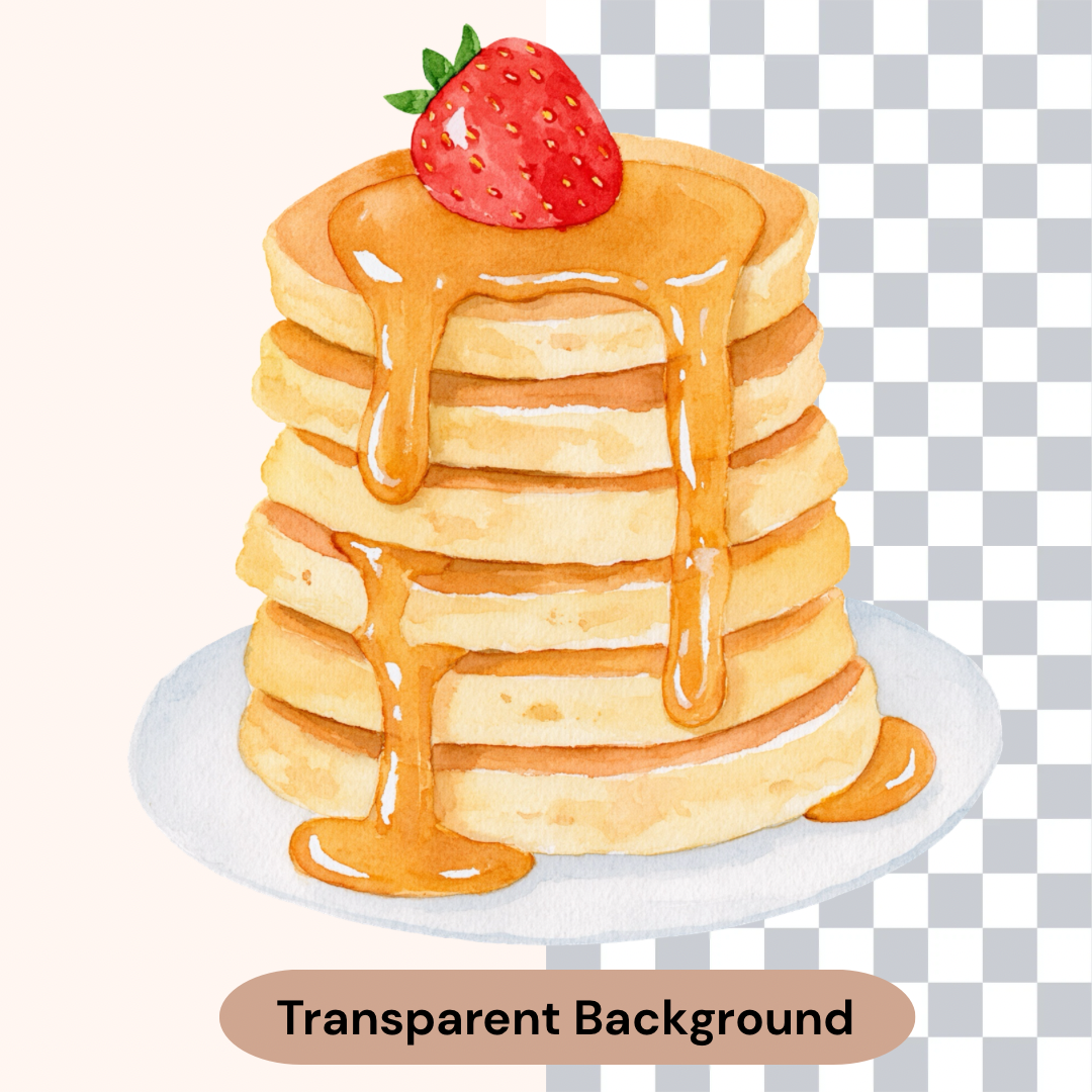 Watercolor Breakfast Clipart