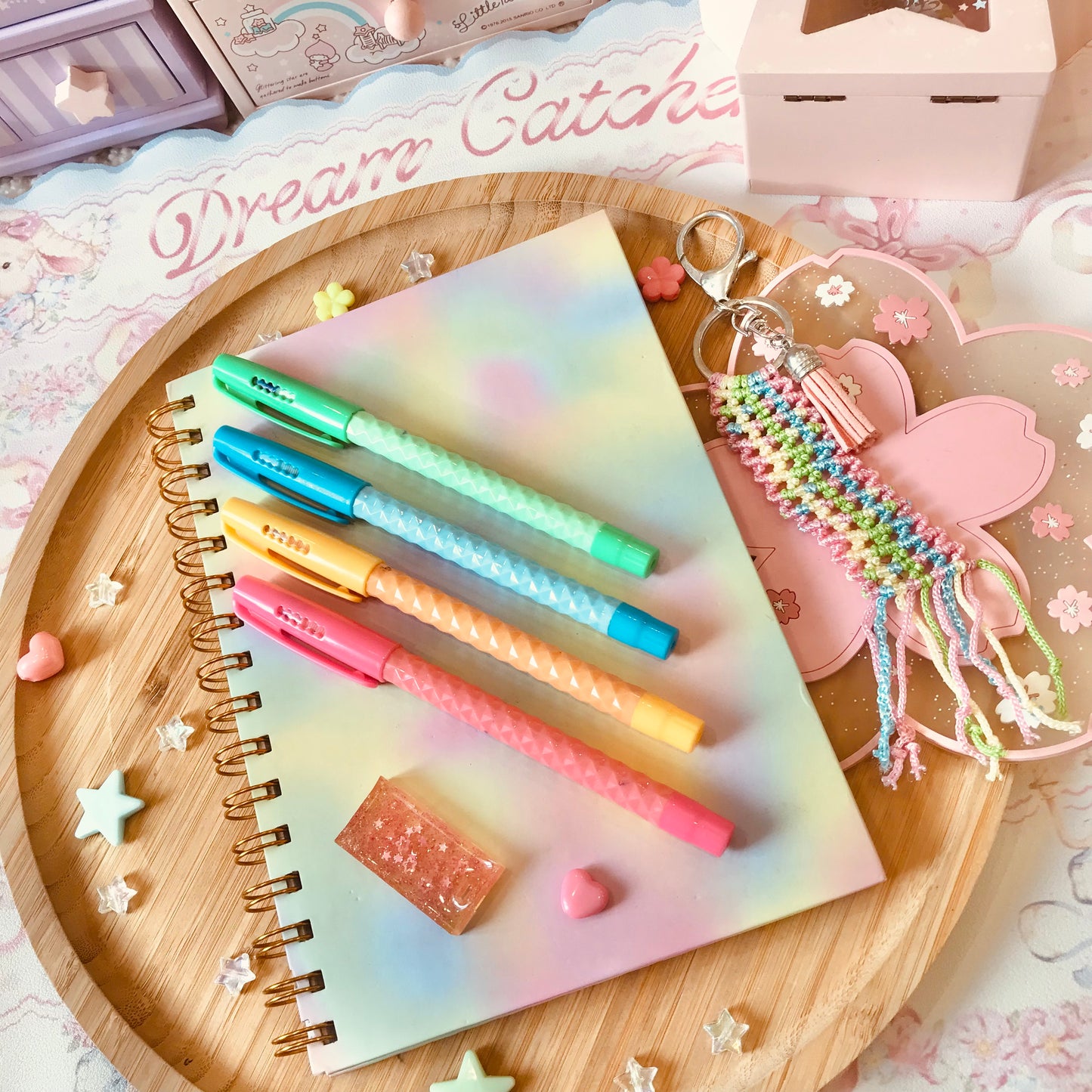 Cute Pastel Macrame Keychain