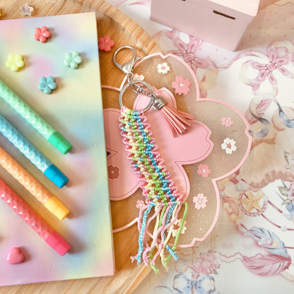 Cute Pastel Macrame Keychain