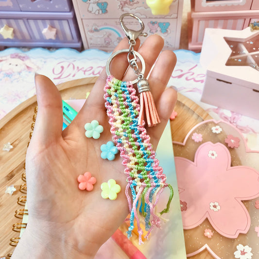 Cute Pastel Macrame Keychain