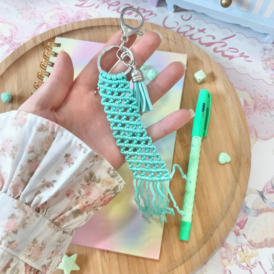 Cute Mint Macrame Keychain