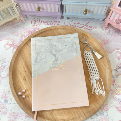 Cute White Macrame Keychain