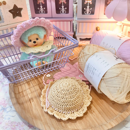 Tan Crochet Hat for Monchhichi Toys