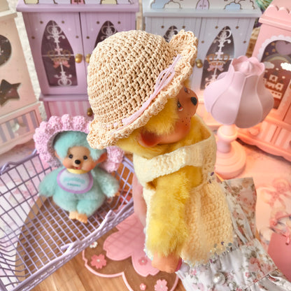 Tan Crochet Hat for Monchhichi Toys
