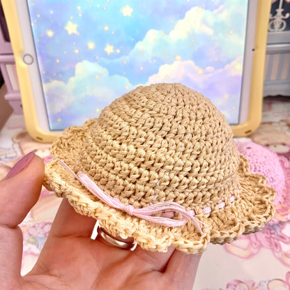 Tan Crochet Hat for Monchhichi Toys
