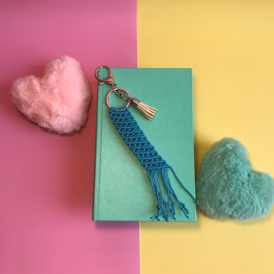 Dark Blue Macrame Keychain