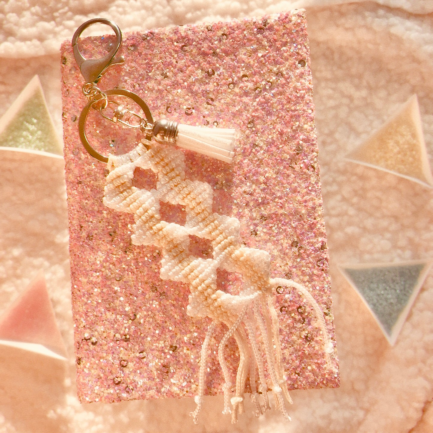 White Nad Milky Macrame Keychain