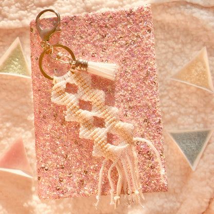 White Nad Milky Macrame Keychain