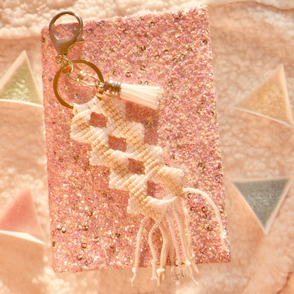 White Nad Milky Macrame Keychain