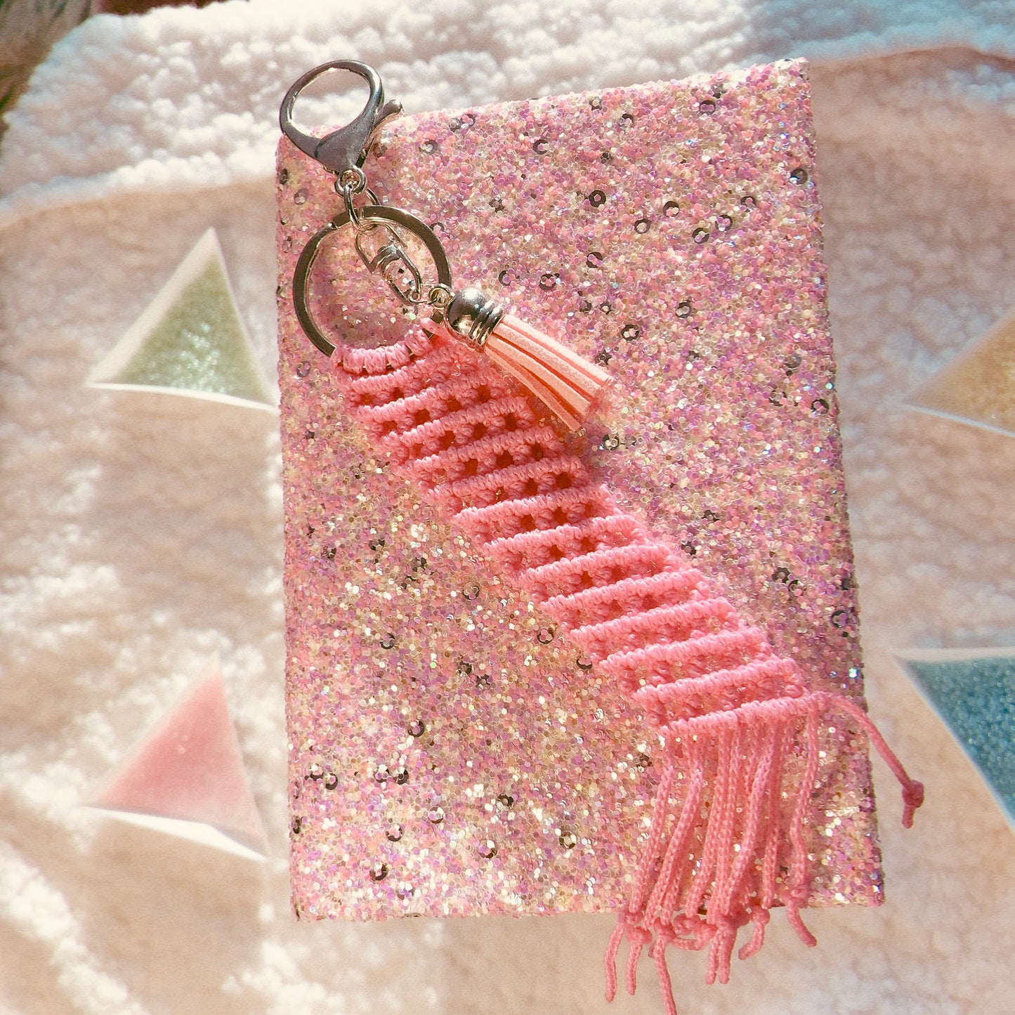 Pink Kawaii Macrame Keychain