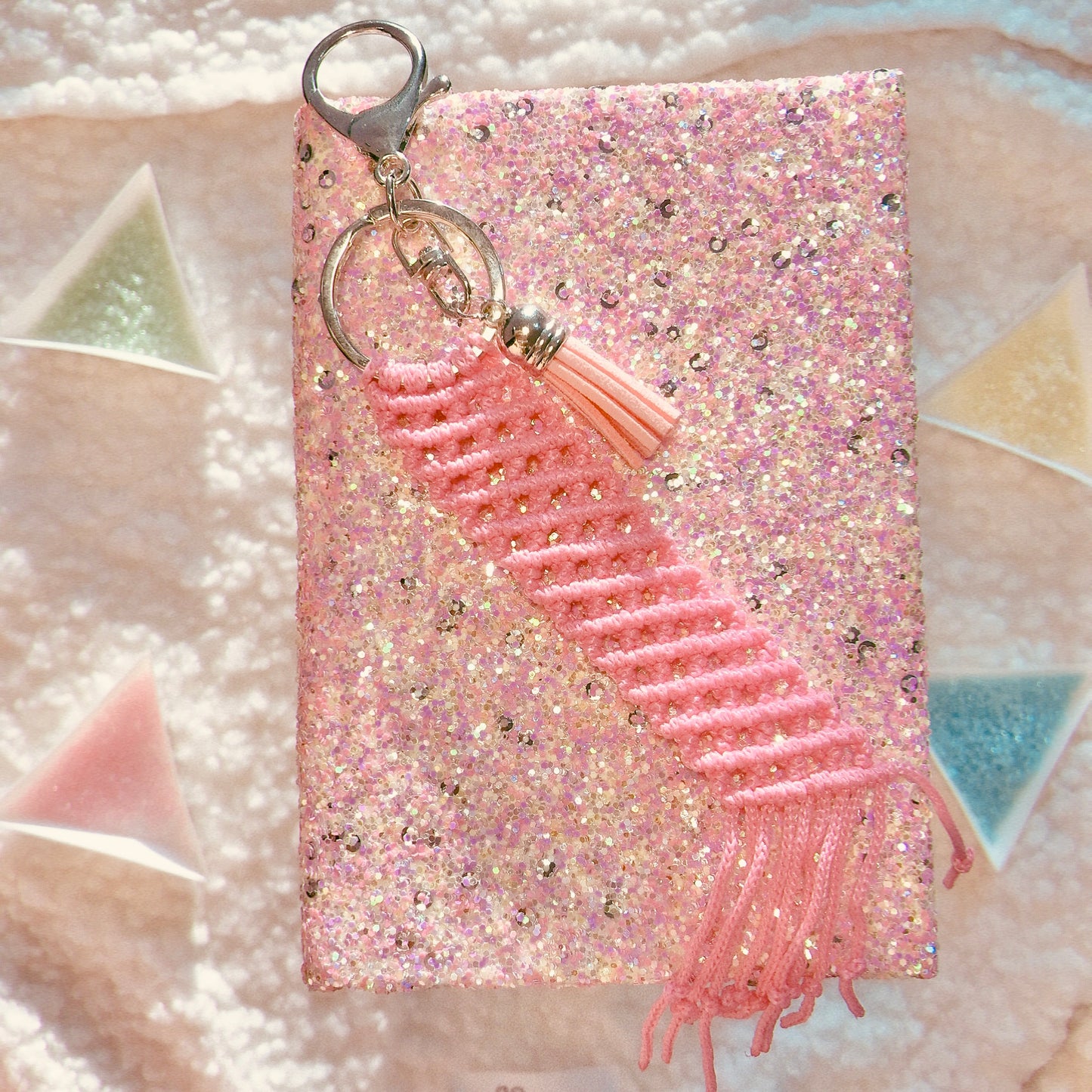 Pink Kawaii Macrame Keychain