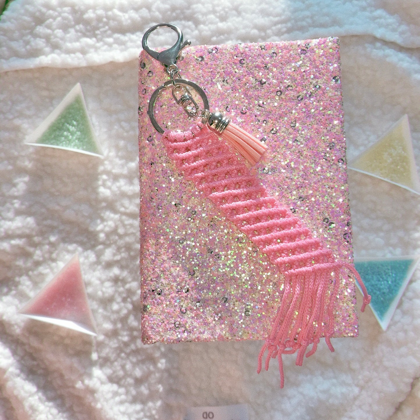 Pink Kawaii Macrame Keychain