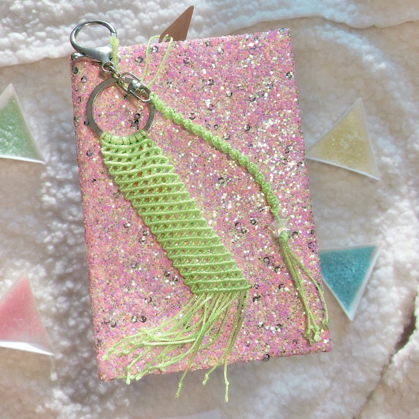 Light Green Cute Macrame Keychain