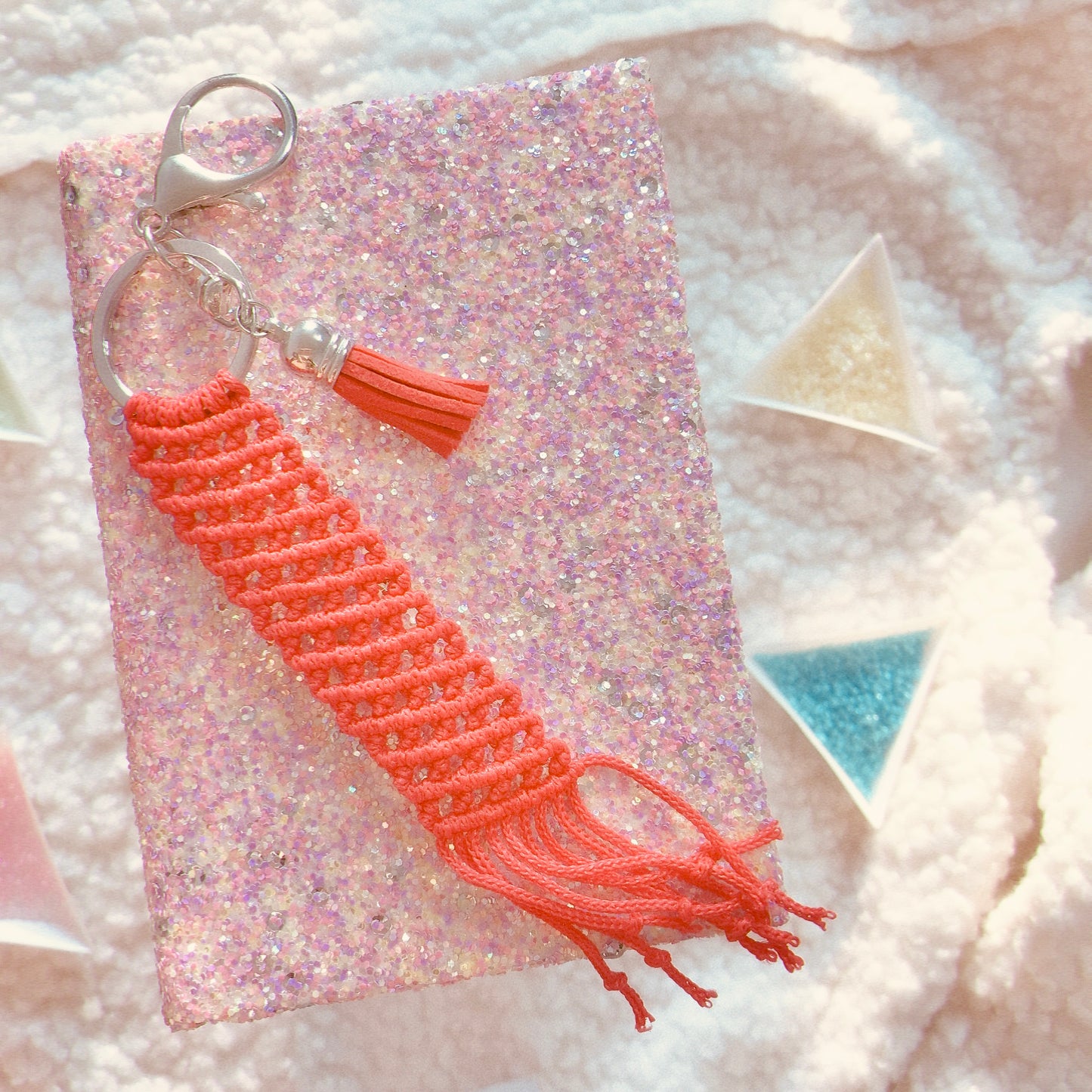 Cute Red Macrame Keychain