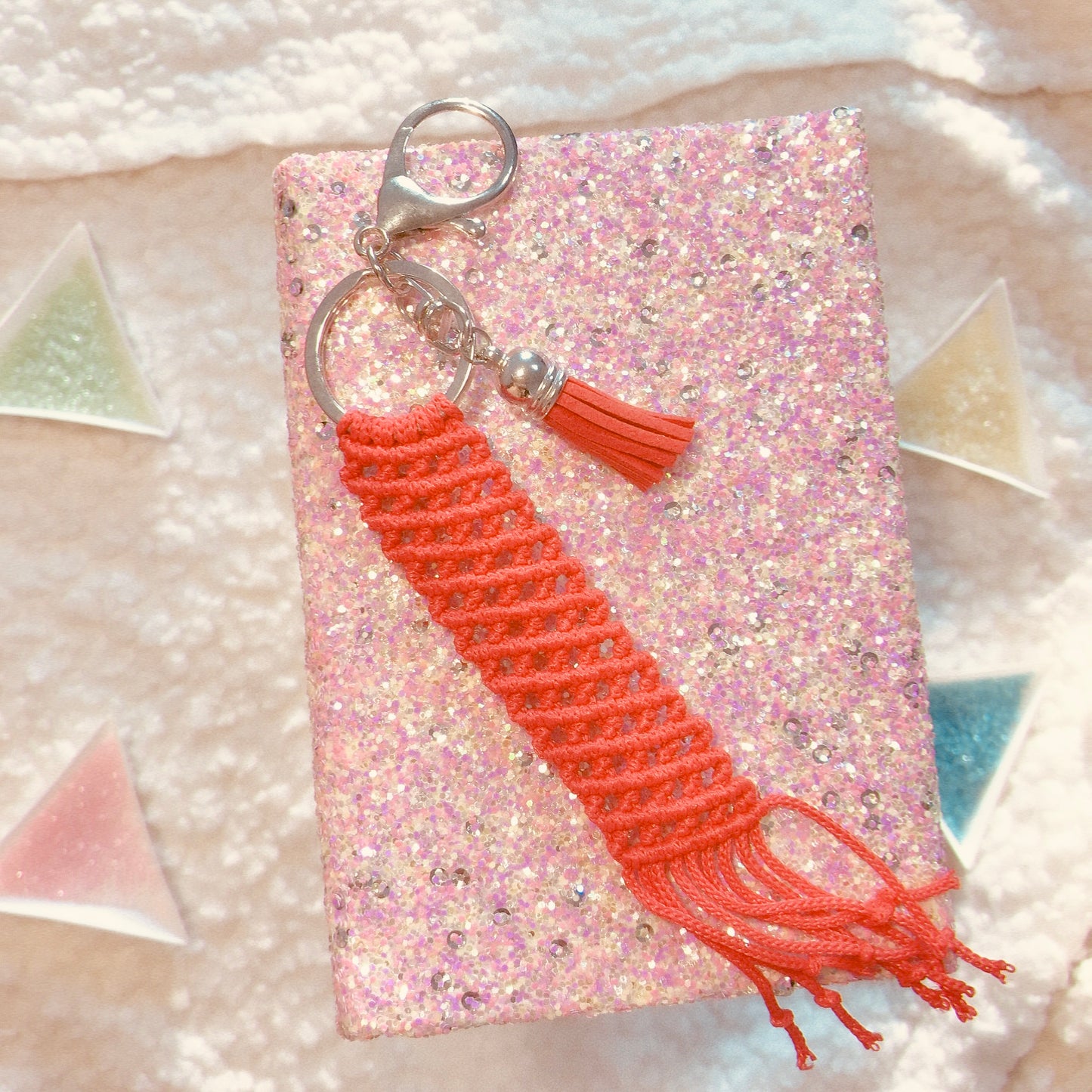 Cute Red Macrame Keychain