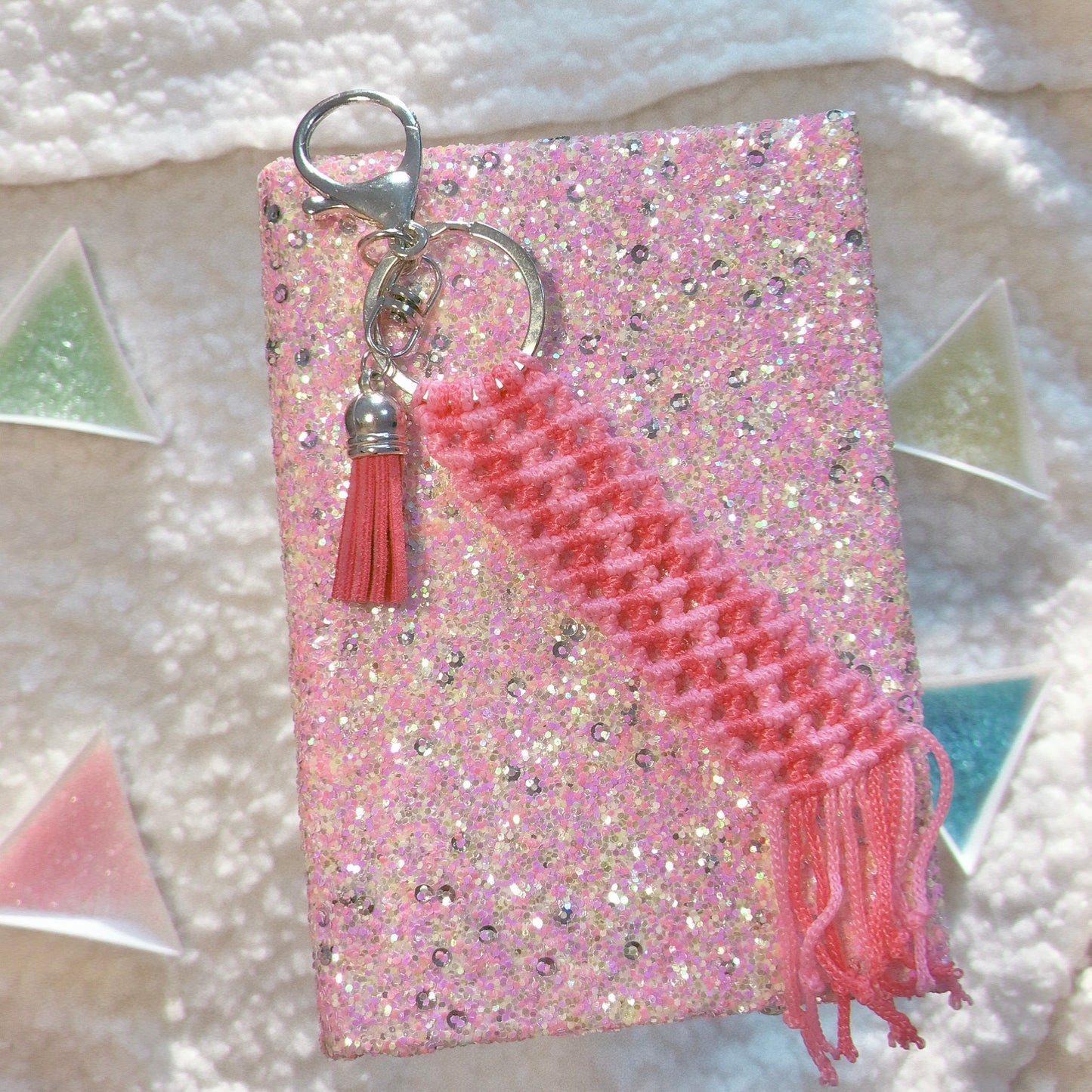 Cute Kawaii Pink Macrame Keychain