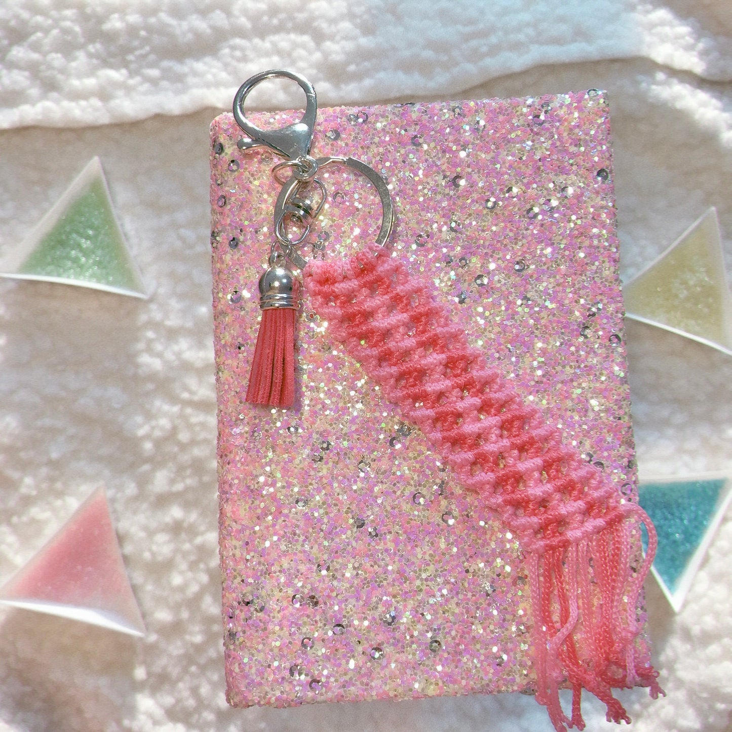 Cute Kawaii Pink Macrame Keychain