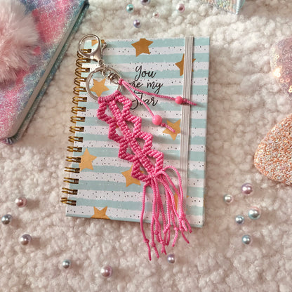 Cute Kawaii Pink Macrame Keychain