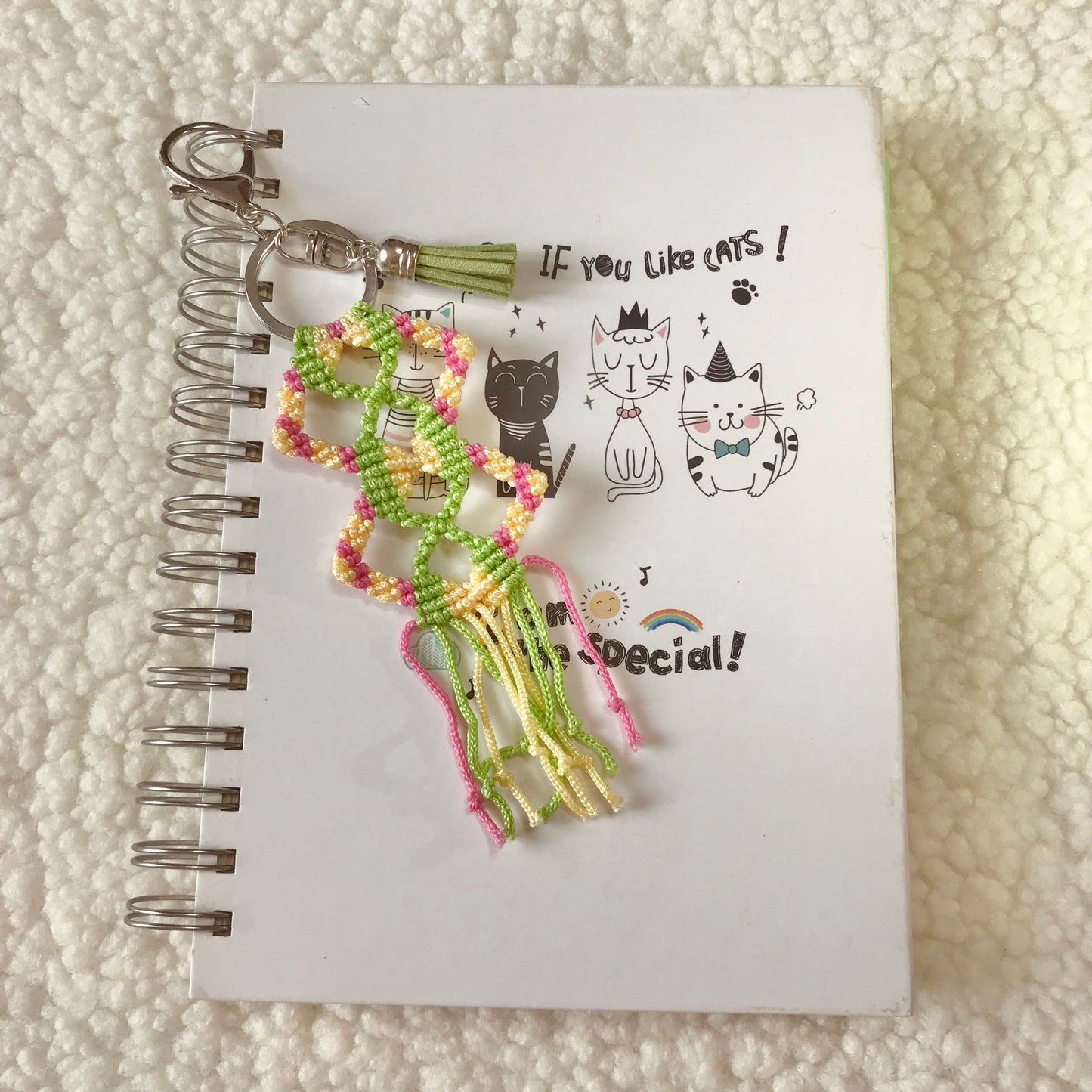 Cute Colorful Macrame Keychain For Planners