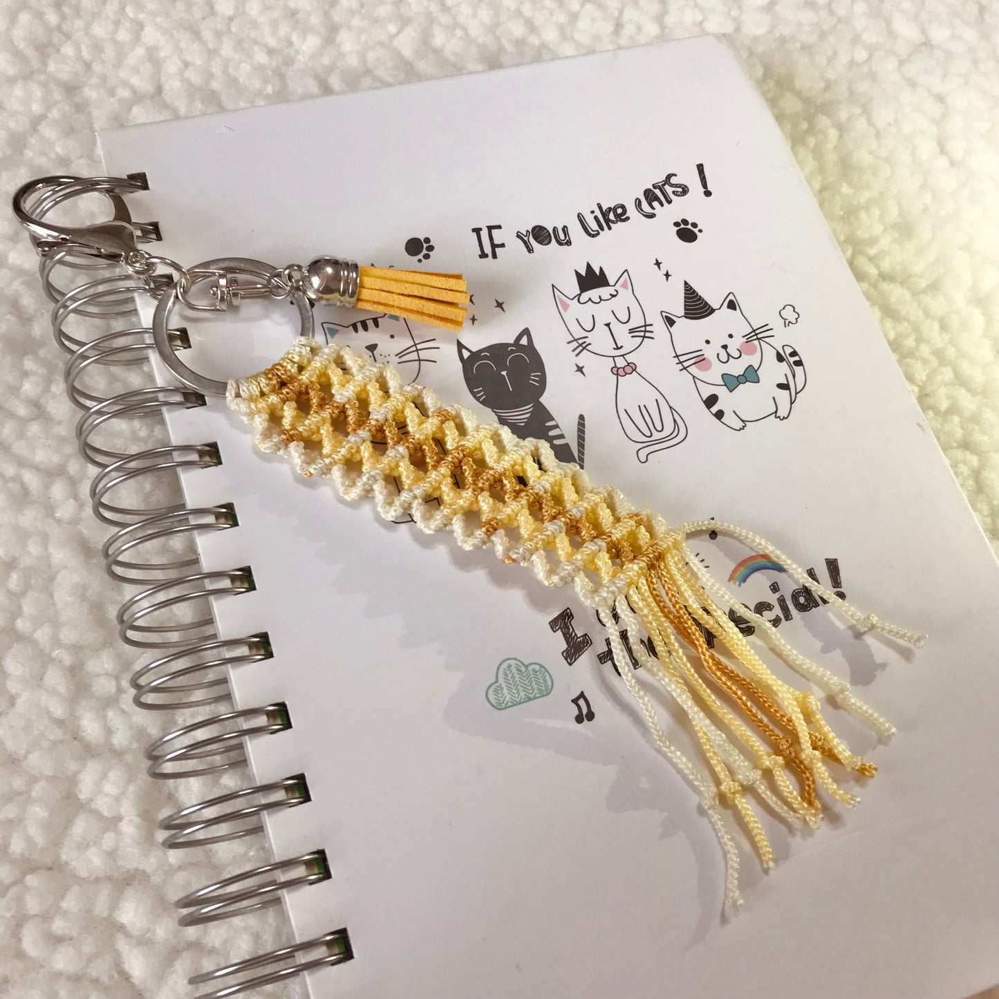 Cute Macrame Keychain For Planners And Bullet Journals