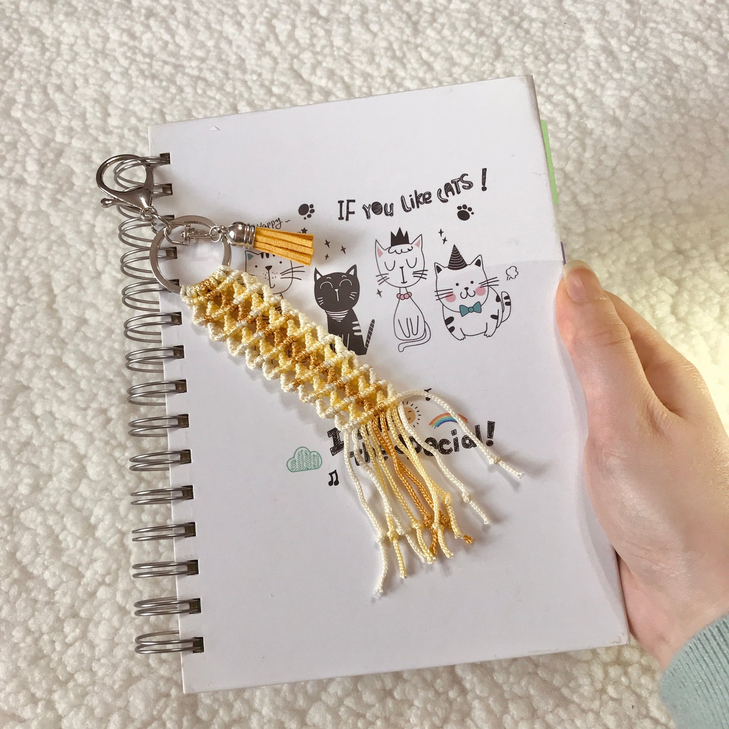 Cute Macrame Keychain For Planners And Bullet Journals