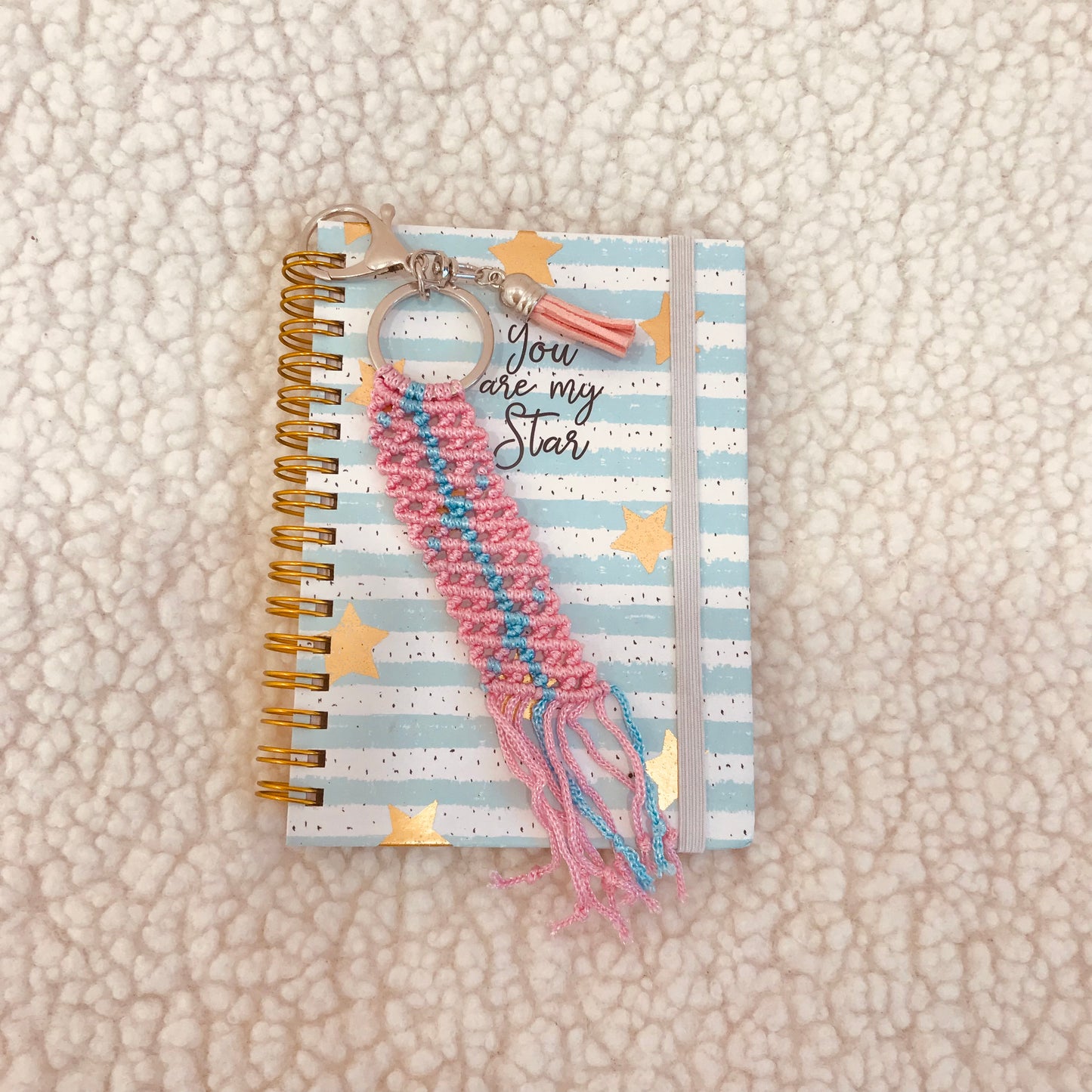 Mermaid Pink And Blue Cute Macrame Keychain