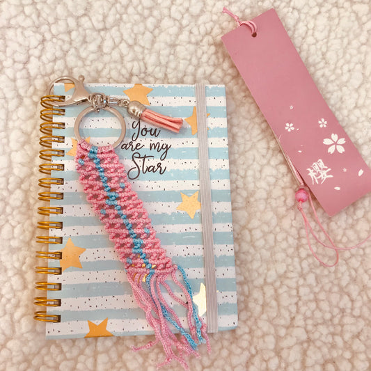 Mermaid Pink And Blue Cute Macrame Keychain