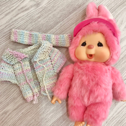 Hand-Knitted Cardigan and Headband Set for 30 cm Toys