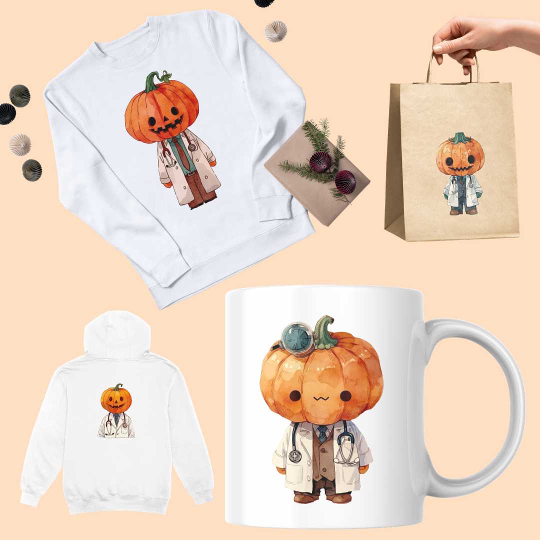 Halloween Doctor Pumpkin PNG Clipart