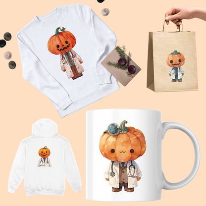 Halloween Doctor Pumpkin PNG Clipart