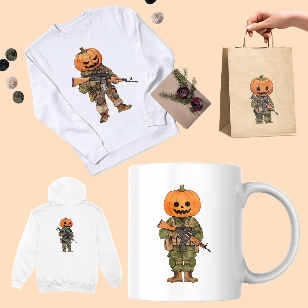 Halloween Soldier Pumpkin PNG Clipart