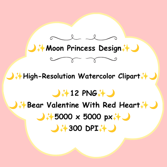 Bear Valentine with Red Heart PNG Clipart